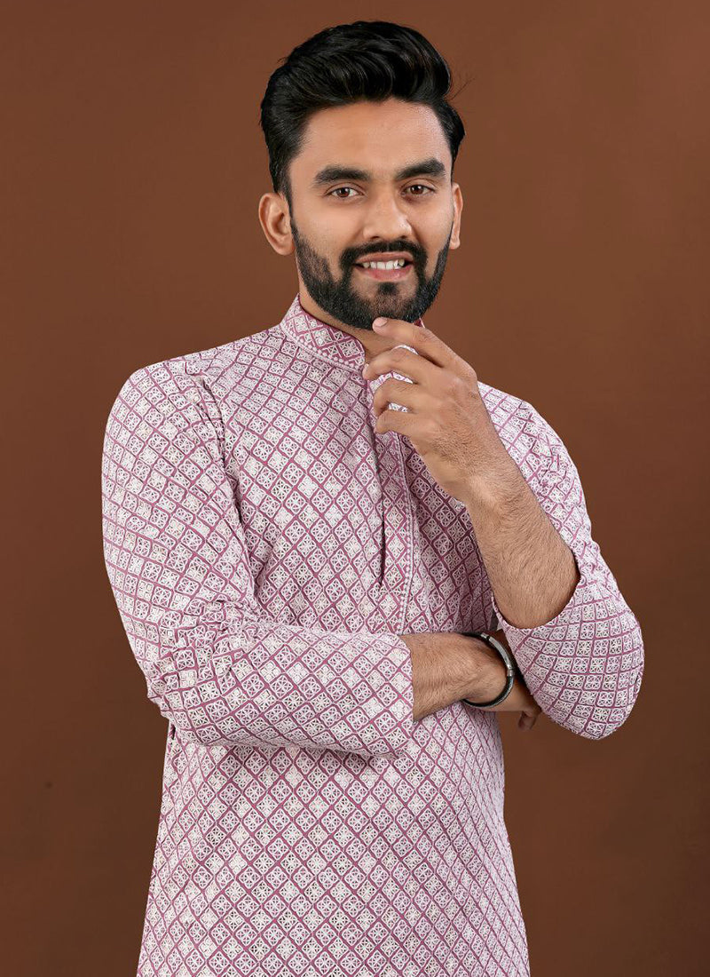 Pink Heavy Kurta Pyjama