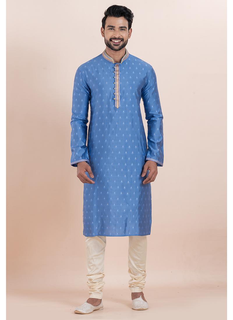 Sky Blue Silk Kurta Pyjama (kopie)