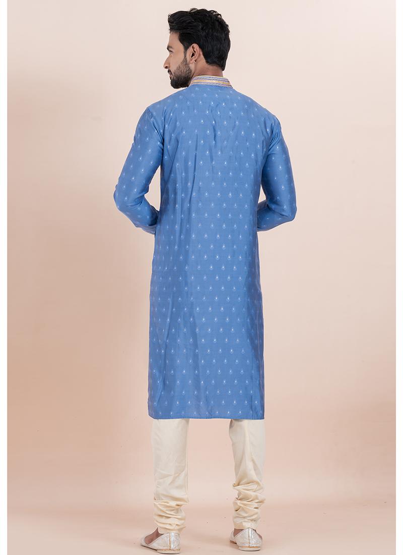 Sky Blue Silk Kurta Pyjama (kopie)