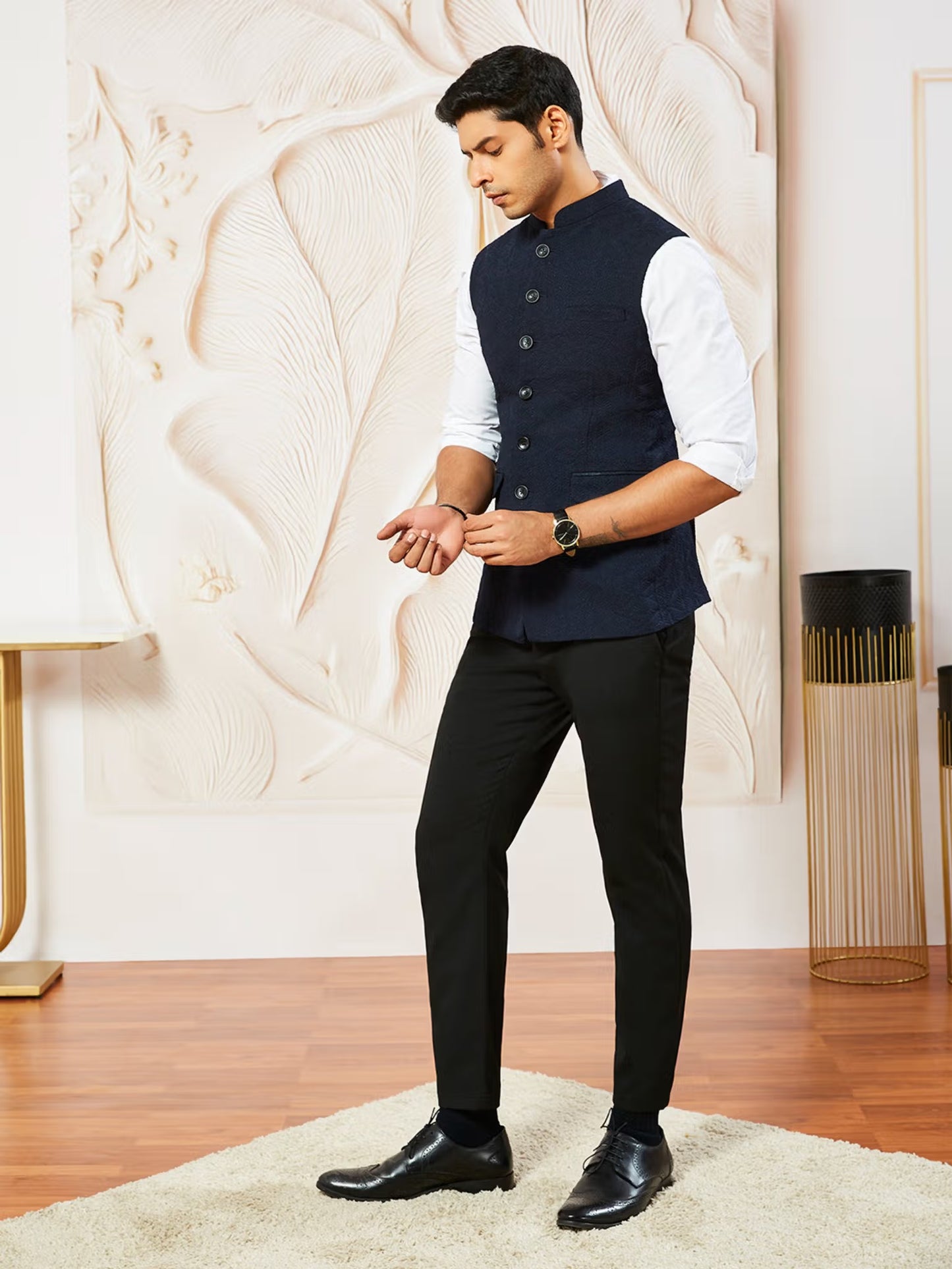 Dark blue Nehru - Maharaj